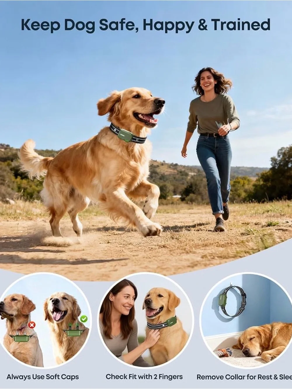 Green Dog Training Shock Collar with Remote